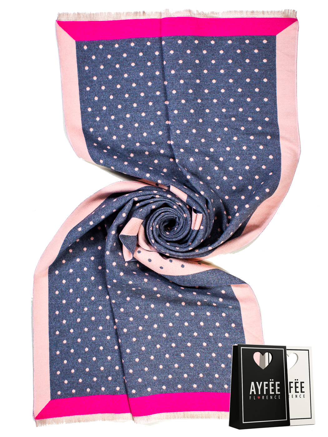 STOLA JACQUARD POIS PESO MEDIO CM 70*180 100% VISCOSA MADE IN PRC        